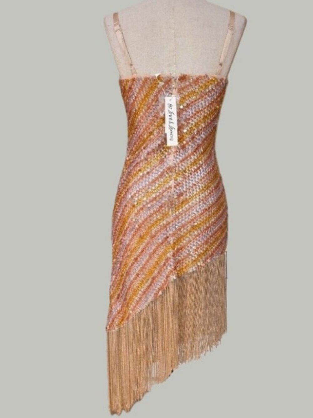 NEW $689 FOR LOVE AND LEMONS CAPRI BEADED MINI DRESS SIZE 0 - Picture 4 of 12